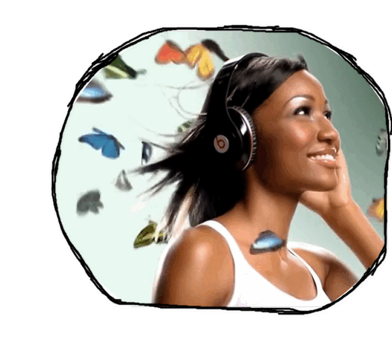 Person listening to music